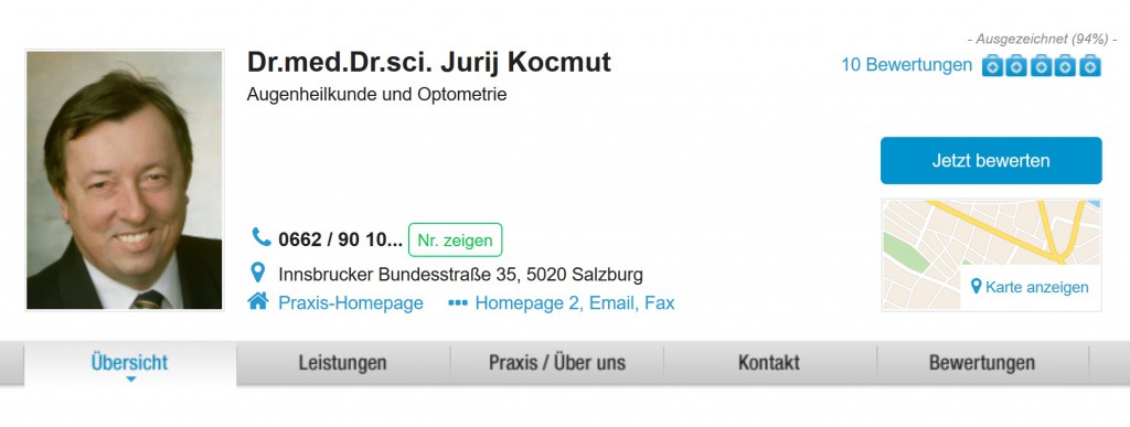 patientenbewertung ddr. kocmut docfinder augenarzt top